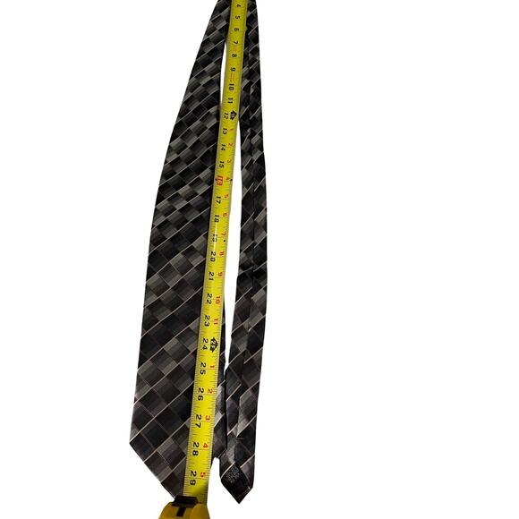 Charles Wain Tie Mens Silk Necktie Brown Gray Geometric Designer 59 inch - Picture 5 of 5